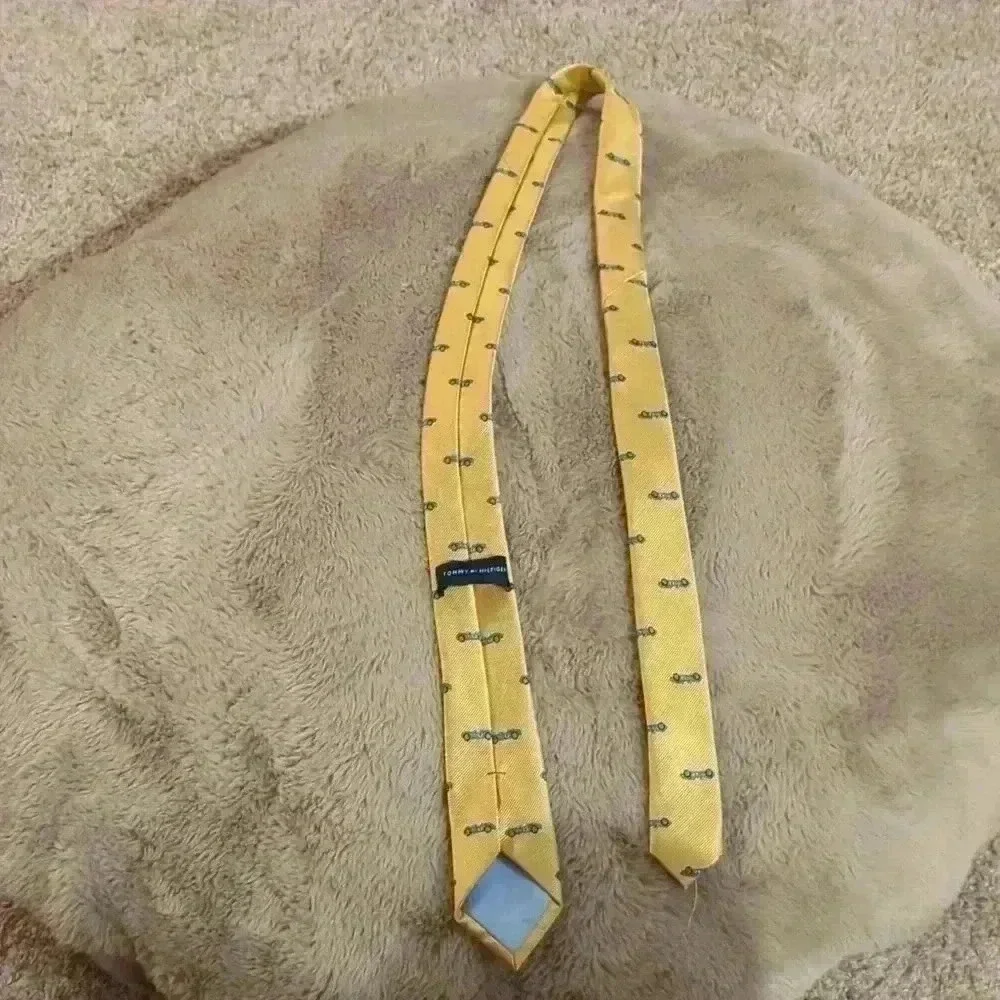 Yellow tie with cars on it, Tommy Hilfiger